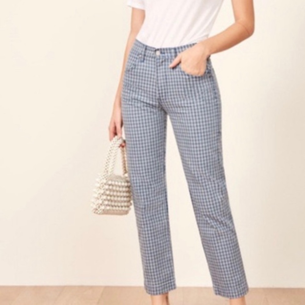 Reformation Roper Jeans in Valley Plaid